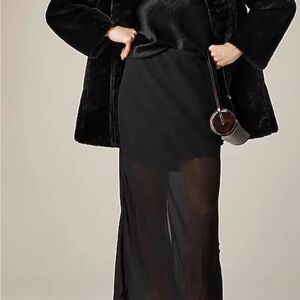 Jcrew Gwyneth Chiffon Black Skirt